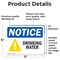 Signmission Drinking Water, 7 in W x Rectangle, Vinyl Decal OS-2PACK-NS-D-57-L-15507 - alternate 6